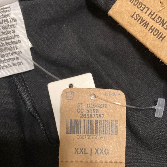 NWT Pink Cotton High Waist Full Length Legging - Pure Black/Foil stripe - Picture 14 of 14